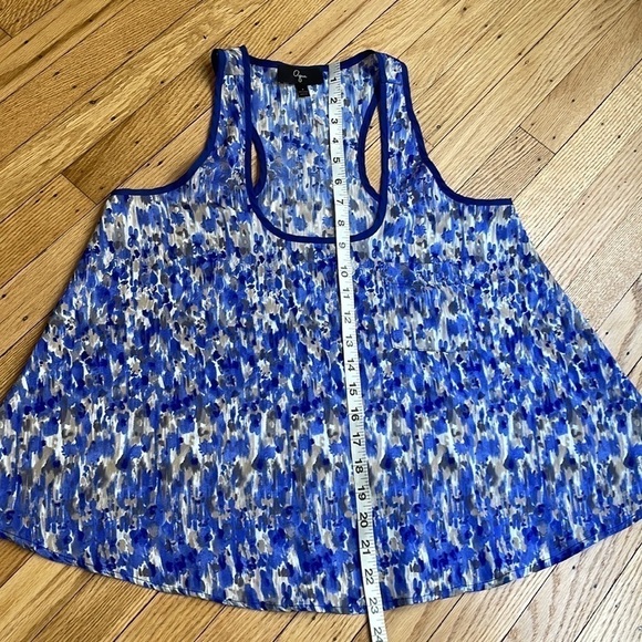 AQUA Blue Watercolor Racerback Tank Top Size Small Flowing A-Line Fit - Picture 5 of 6